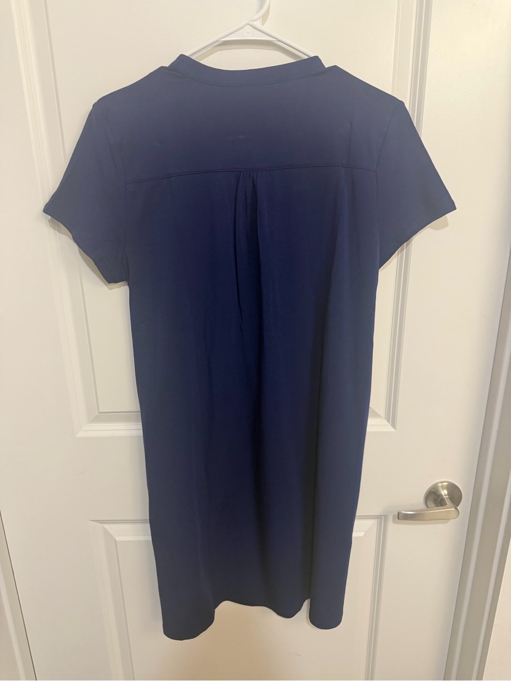 Lands' End Navy Button-Front Ribbed Top - Picture 3 of 3